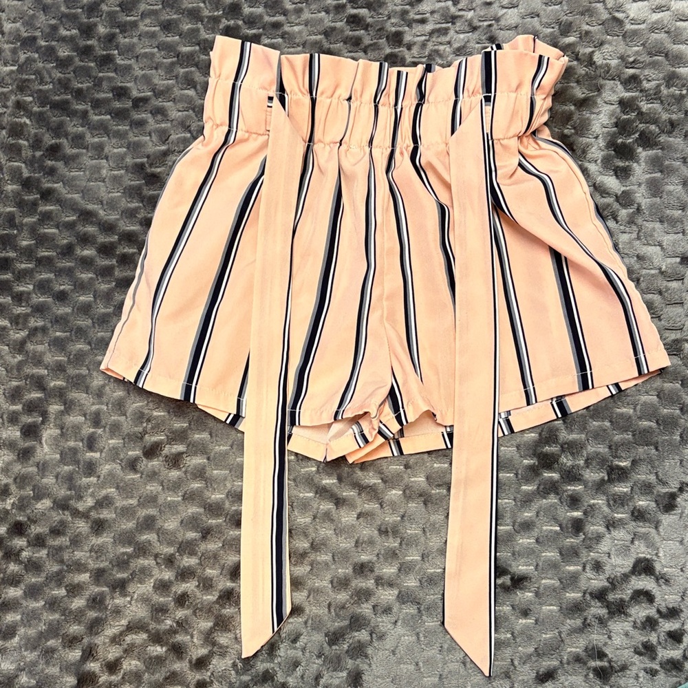 Striped Pink and Black Women's Shorts